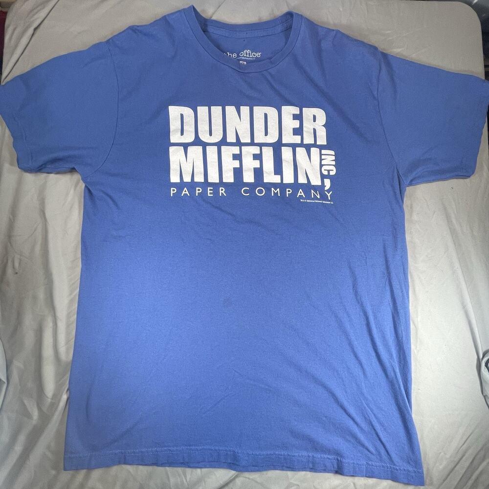 The Office Dunder Mifflin T-Shirt Men’s XL Blue Graphic Tee 2017 Universal TV